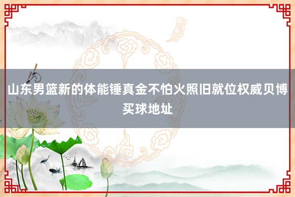 山东男篮新的体能锤真金不怕火照旧就位权威贝博买球地址