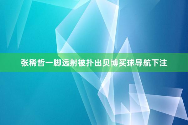 张稀哲一脚远射被扑出贝博买球导航下注