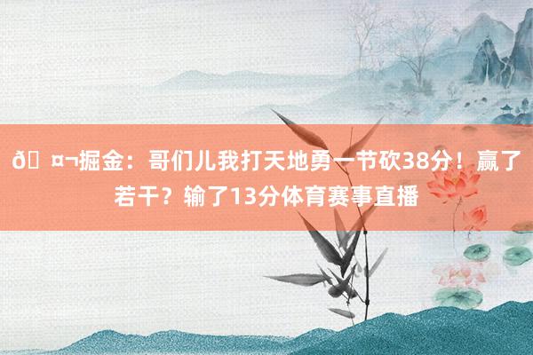 🤬掘金：哥们儿我打天地勇一节砍38分！赢了若干？输了13分体育赛事直播