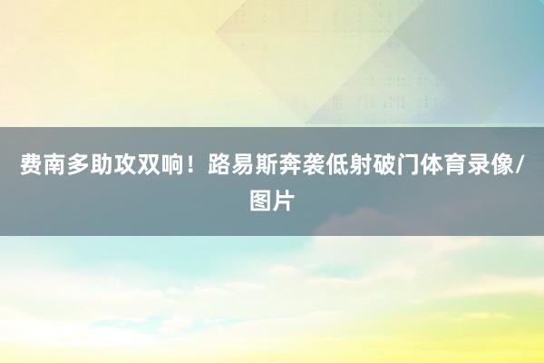 费南多助攻双响！路易斯奔袭低射破门体育录像/图片