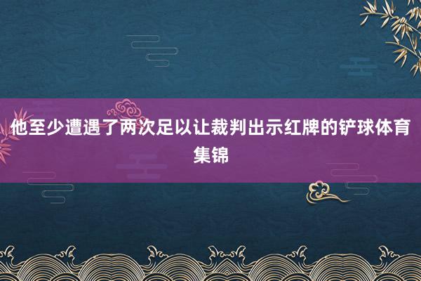 他至少遭遇了两次足以让裁判出示红牌的铲球体育集锦